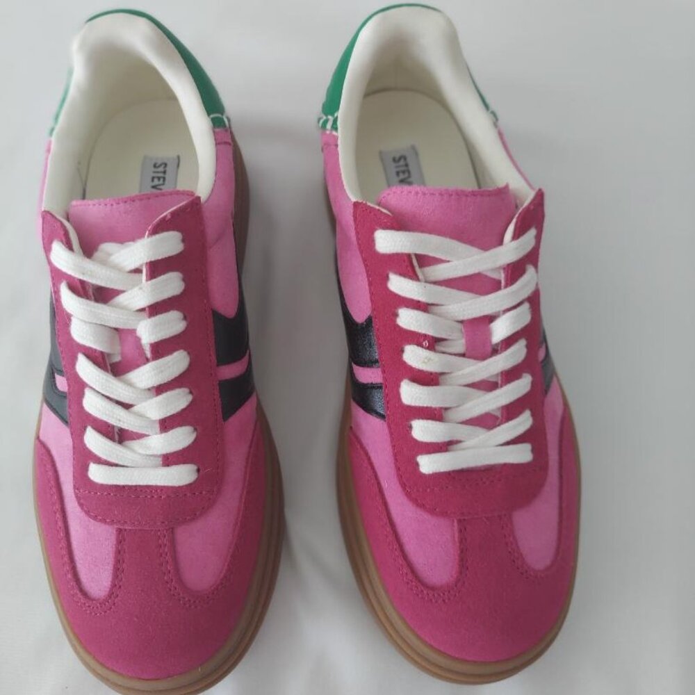Steve Madden Dodge Multi Low Top Platform Sneakers Women's US 6M Pink Multicolor